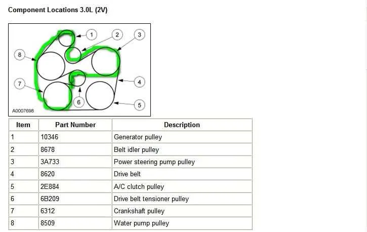 2002 ford taurus serpentine belt diagram