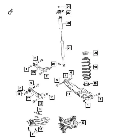 2005 chrysler sebring rear suspension diagram
