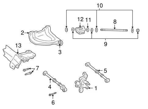2005 chrysler sebring rear suspension diagram