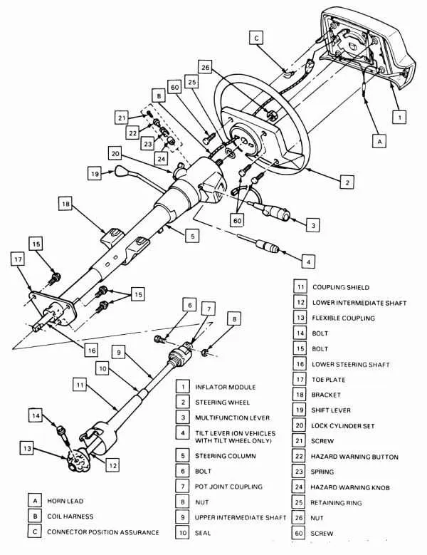 88 94 chevy steering column diagram