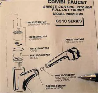 american standard kitchen faucet parts diagram