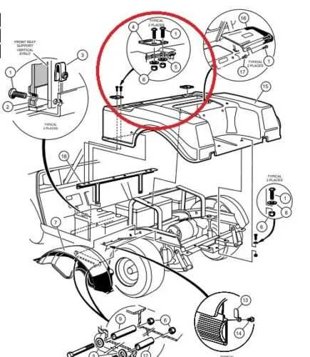 club car golf cart parts diagram