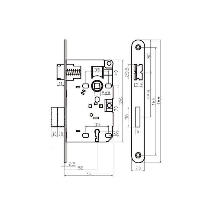 door lock mechanism diagram