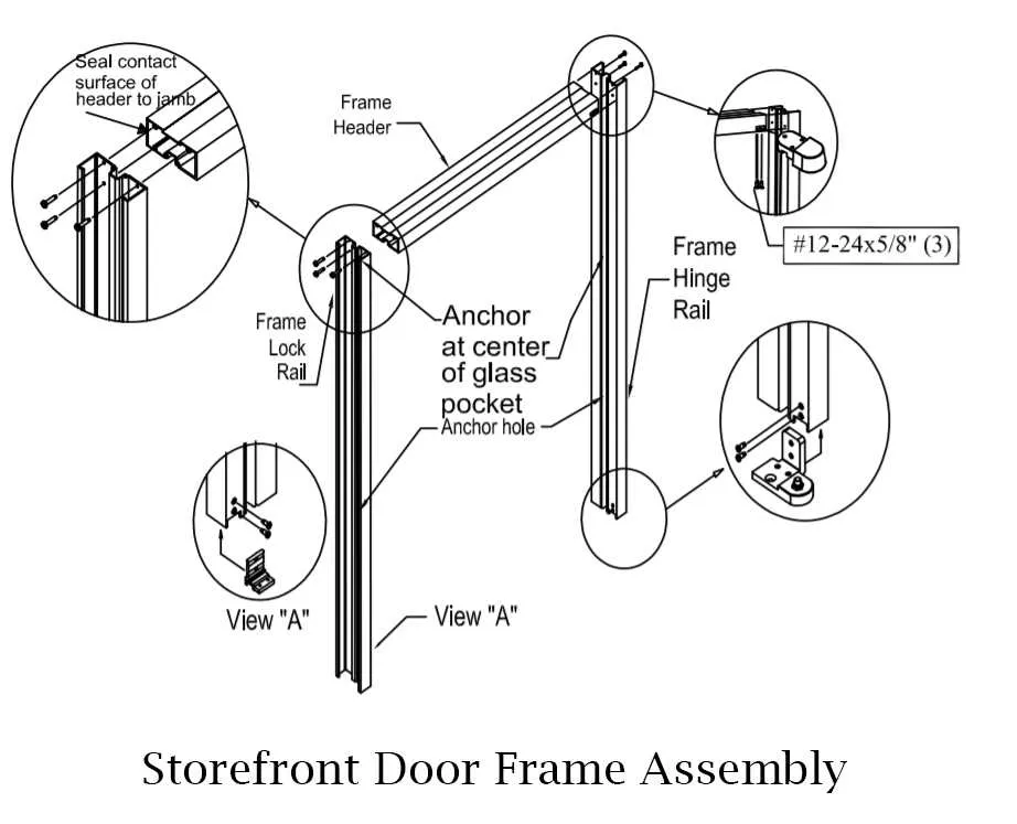 sliding glass door framing diagram