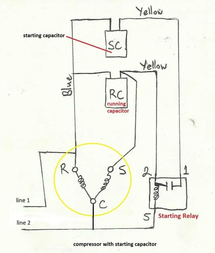ac capacitor connection diagram