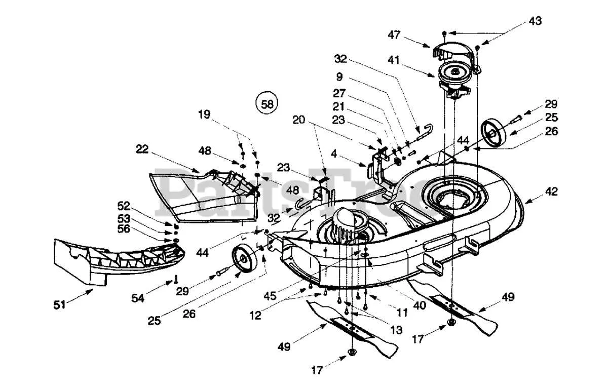 craftsman 42 mower deck parts diagram