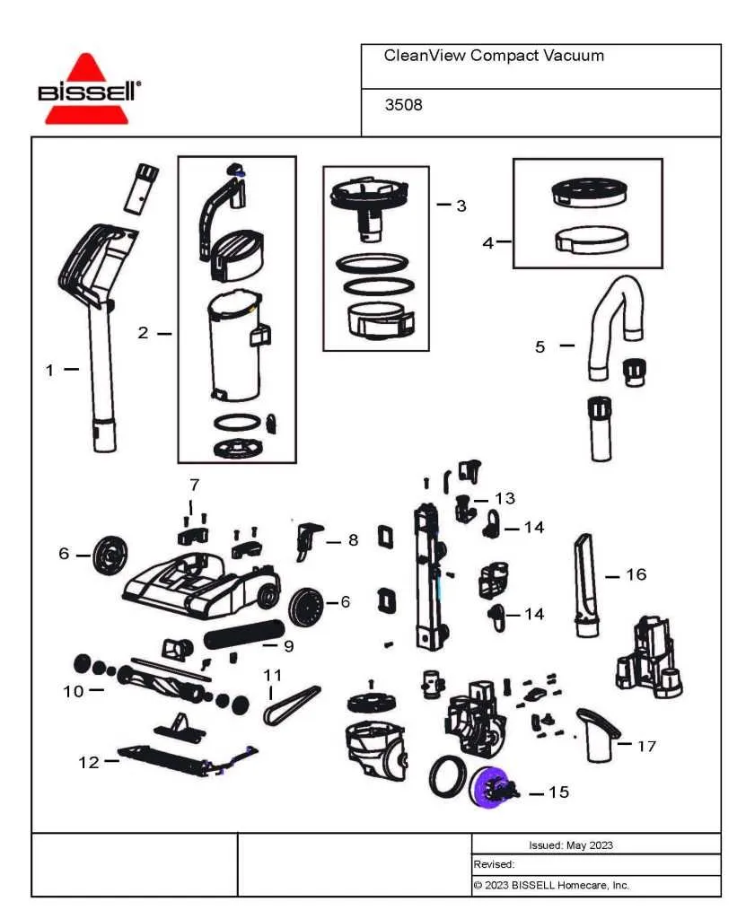 bissell carpet cleaner parts diagram