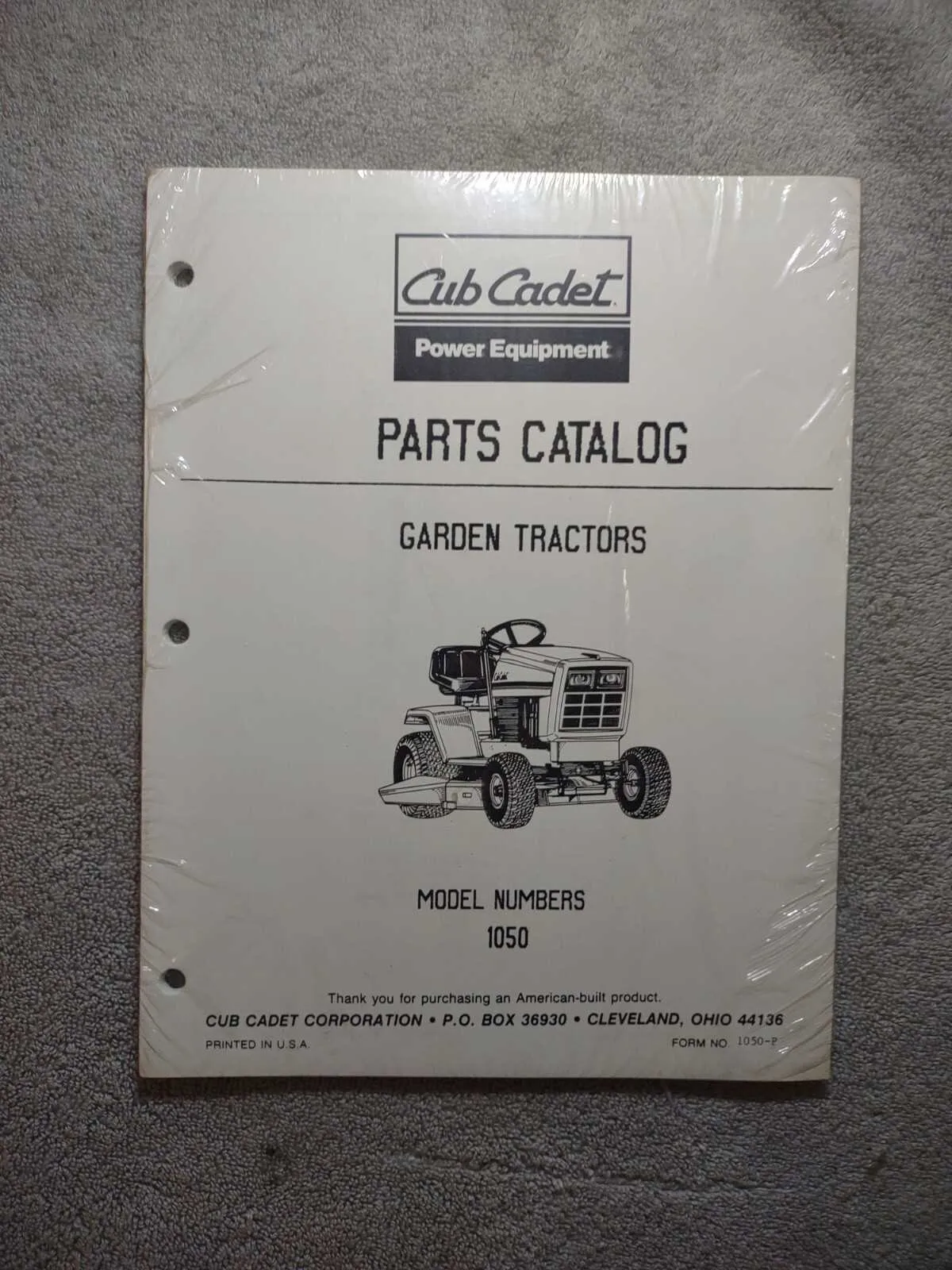 cub cadet lt1050 parts diagram
