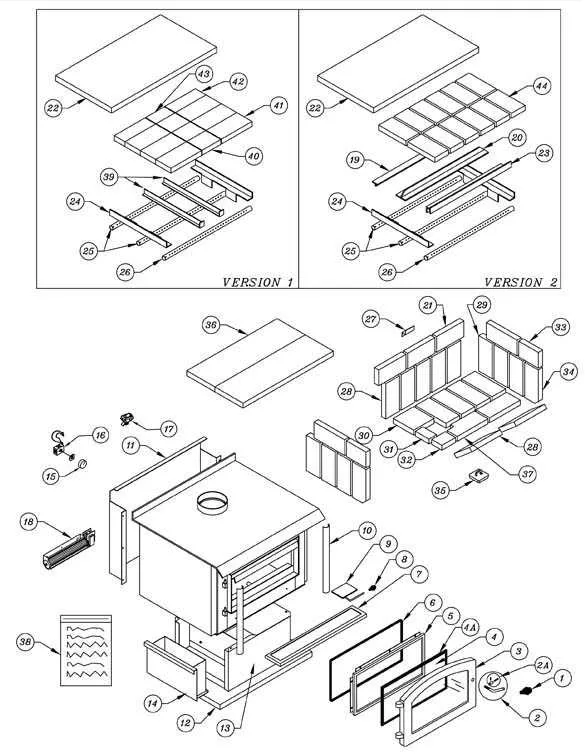 diagram of wood stove