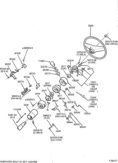 ford steering column parts diagram