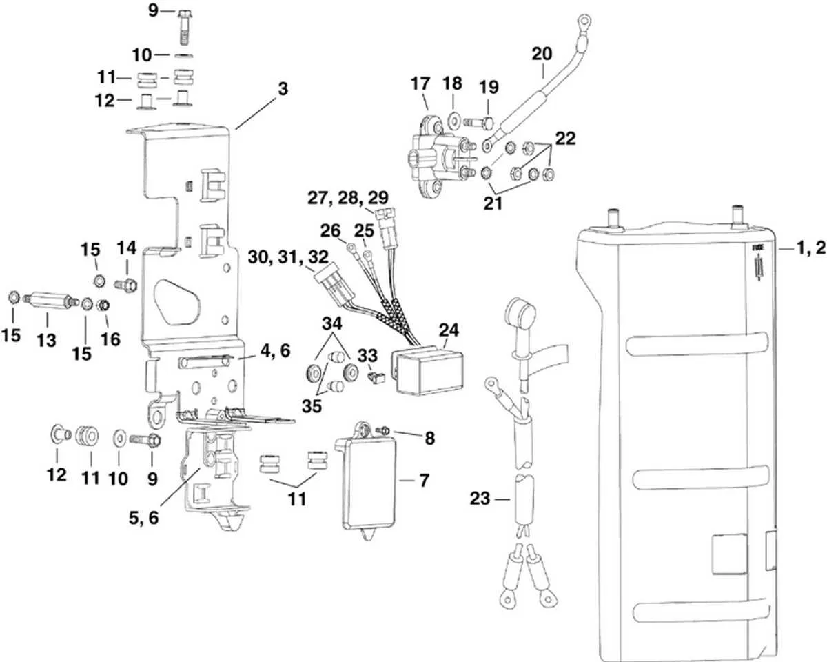4 stroke mercury outboard wiring diagram schematic