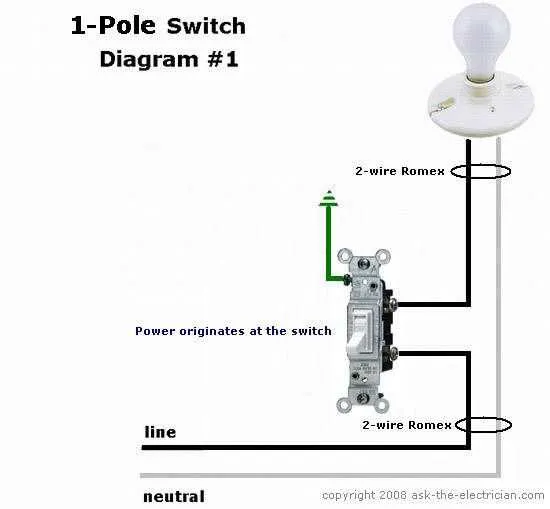 light to switch wiring diagram