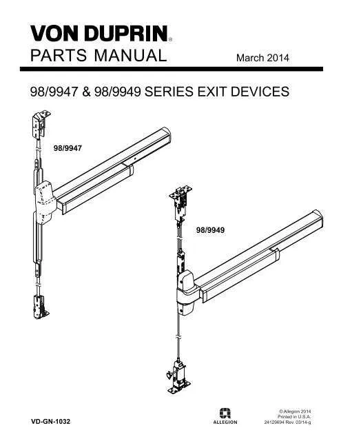 panic bar parts diagram
