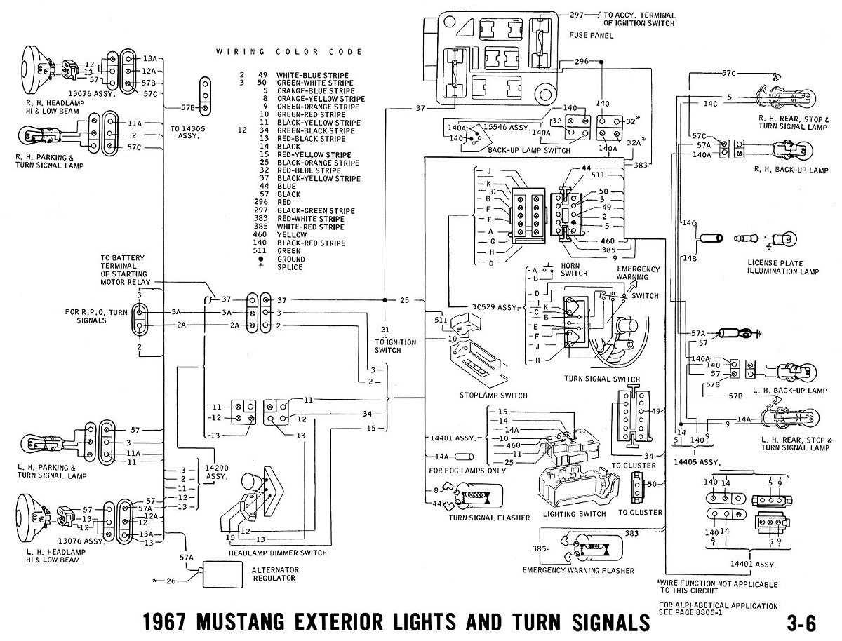 Wiring Diagram for the 1968 Mustang Ignition Switch