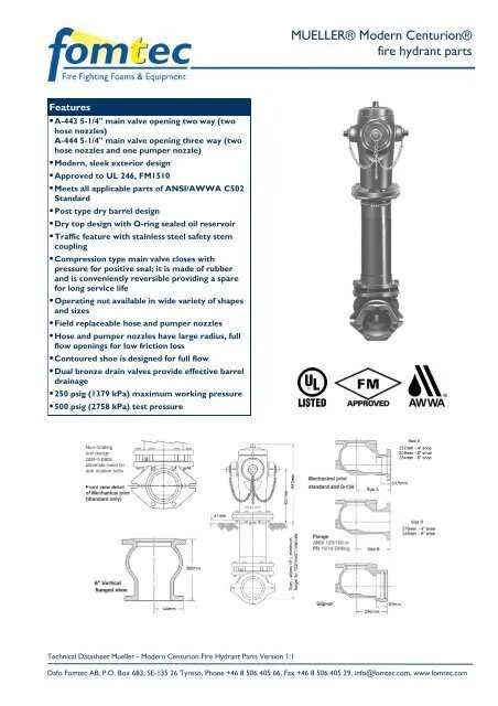 mueller fire hydrant diagram