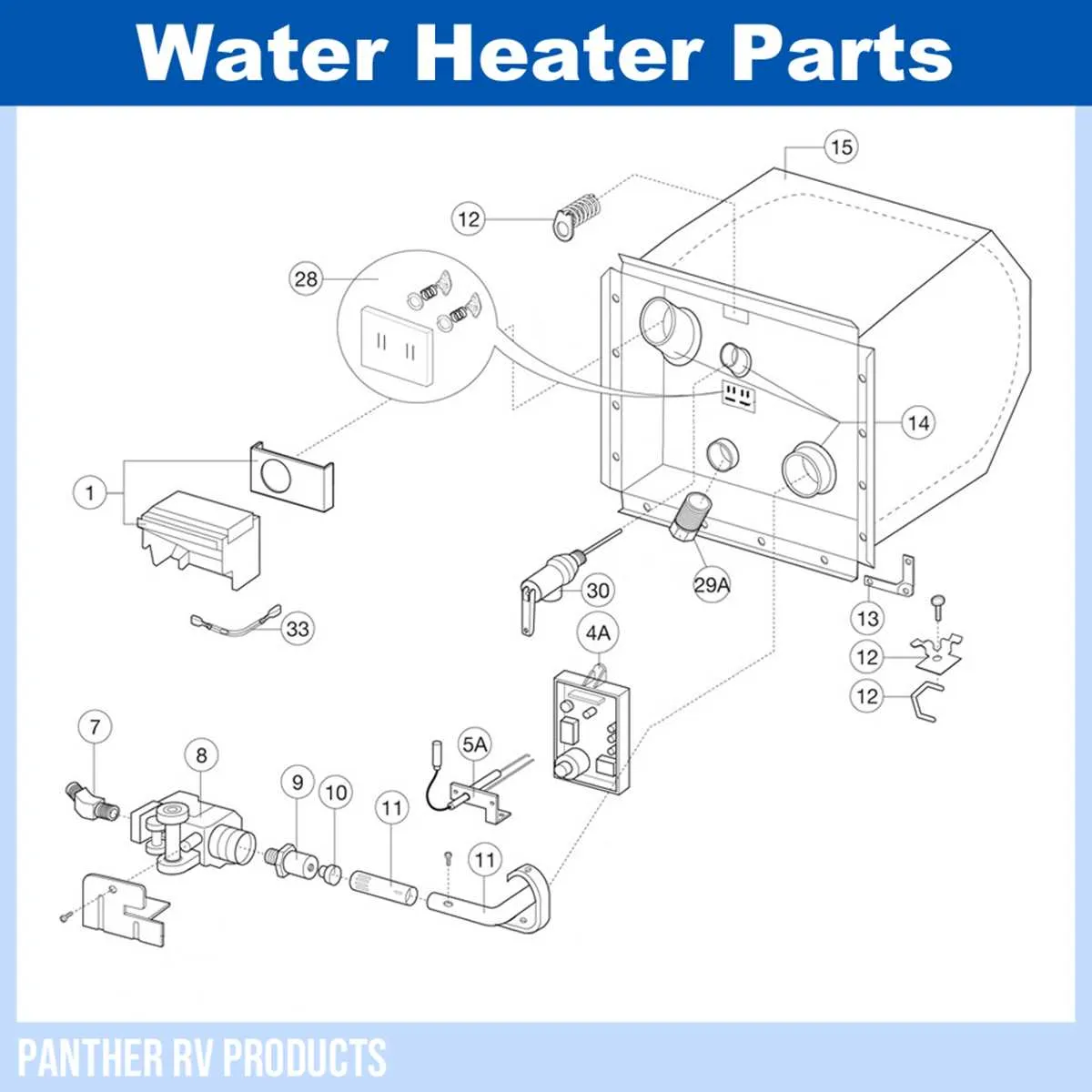 water heater diagram parts