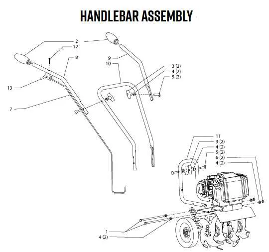 champion 43cc tiller choke lever assembly diagram
