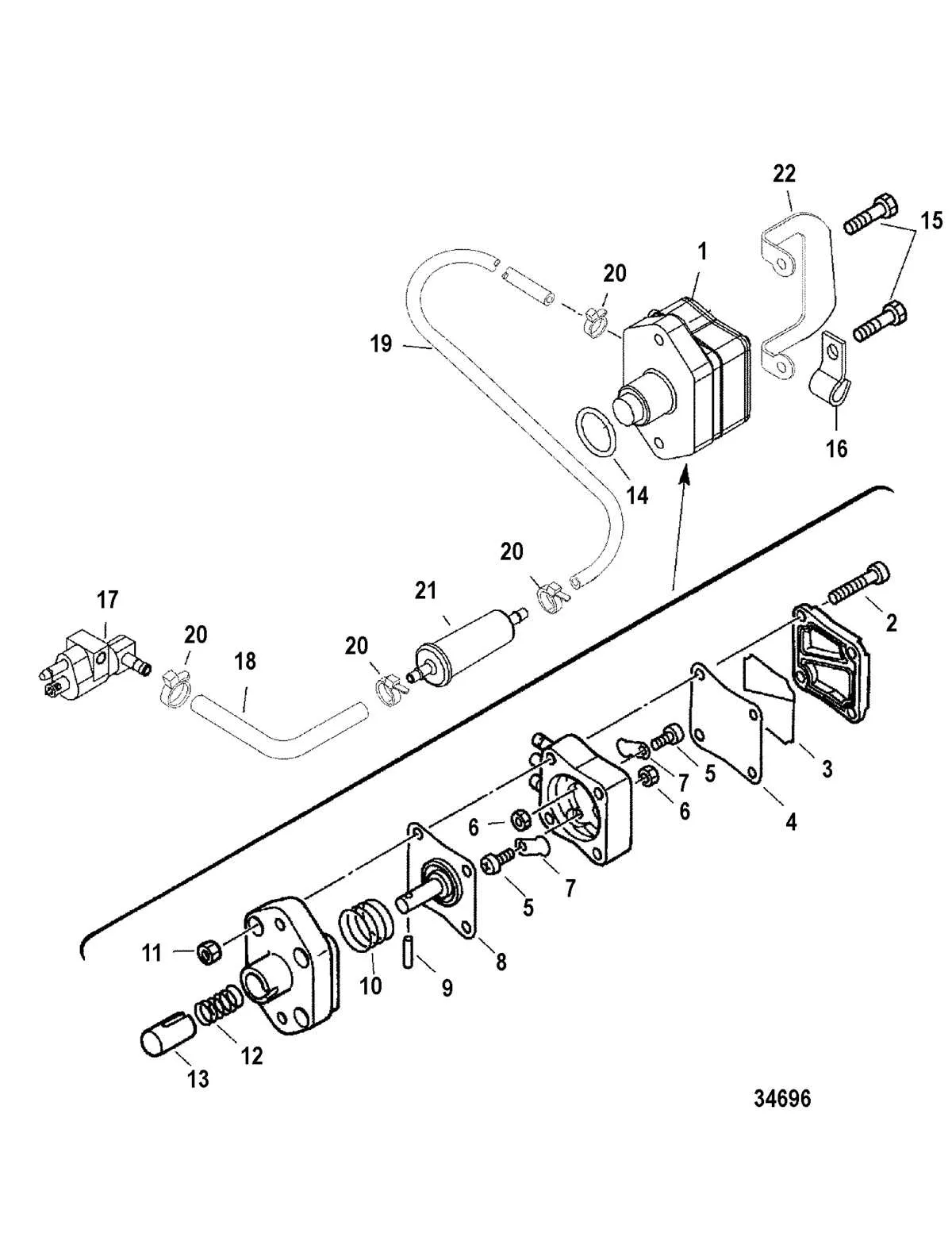 2 stroke mercury outboard fuel pump diagram