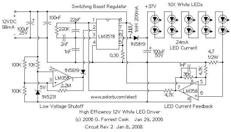 Illustrated diagram of 50 LED light circuit for 230V power supply 50 led light circuit diagram 230v